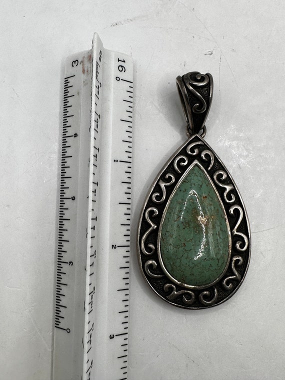 Sterling Silver and Turquoise Thailand Pendant 2.… - image 6