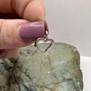 Sterling Silver Open Heart Pendant 1/2” (2789)