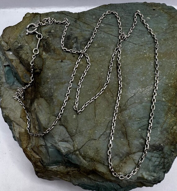 18k White Gold 2mm Cable Chain Necklace 23" (4021) - image 1