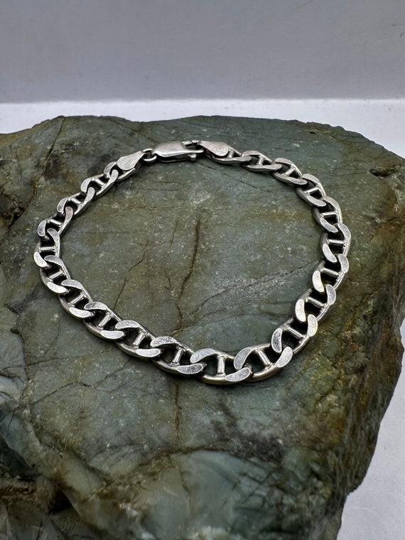 Sterling Silver 6mm Mariner Chain Bracelet 7" (34… - image 2