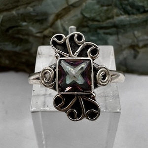 Sterling Silver and Mystic Topaz Ring sz 5.75 (3551)