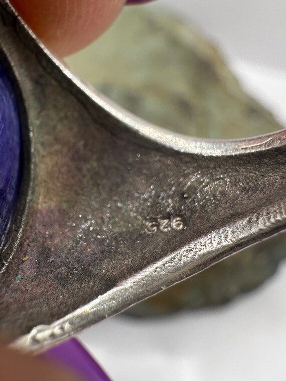 Blue Sapphire Oval Statement Ring Sterling Silver… - image 6