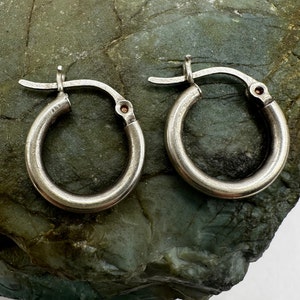 Sterling Silver Hollow Hoop Earrings 1/2&quot; (5118)
