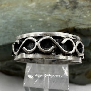 Sterling Silver Infinity 7.5mm Band Ring sz 11.75 (4755)