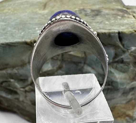 Sterling Silver and Oval Lapis Lazuli Statement R… - image 4