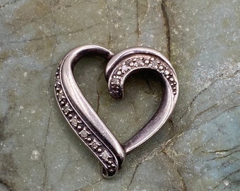 Grand Pendentif Cœur En Argent 925 – 2,5 Cm, 7,27g (état D'occasion, Avec Rayures)