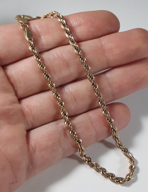 Milros 14K Italy Rope Spiral Chain Bracelet 8 Length Solid Yellow