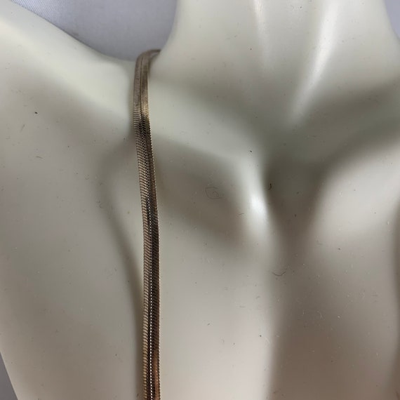 Flat Herringbone Sterling Silver Chain Necklace 18 in… Gem