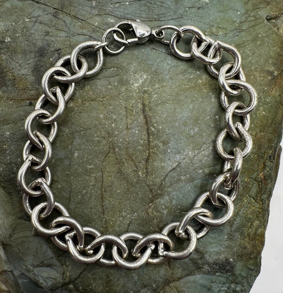 Sterling Silver 9mm Round Link Chain Bracelet 7.25