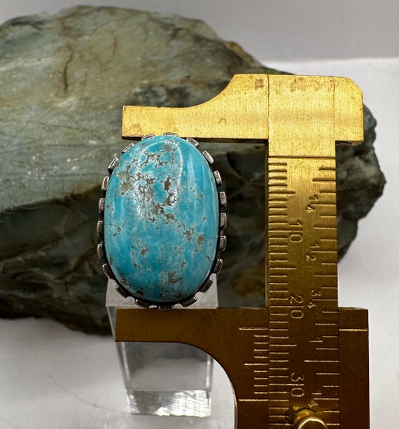 Sterling Silver and California Turquoise Ring sz … - image 6