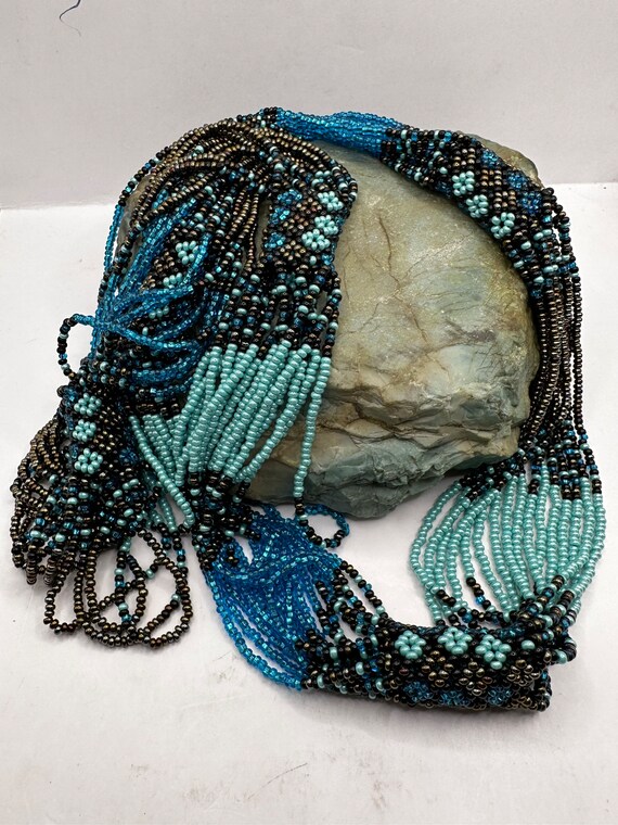 Native American Styled Long Loop Beaded Necklace … - image 2