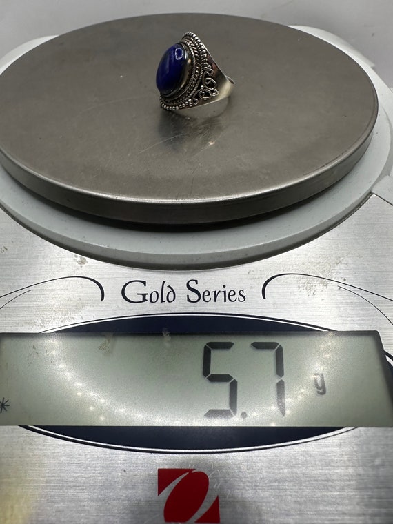 Sterling Silver and Oval Lapis Lazuli Statement R… - image 8