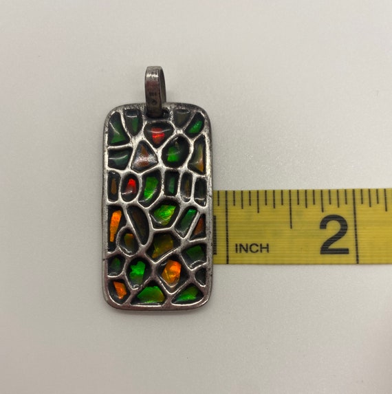 Sterling Silver Rainbow Rectangular Pendant (1745) - image 3