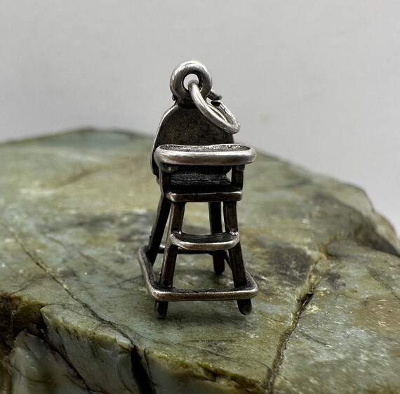 High Chair Charm Antiqued Sterling Silver High Chair Charm Antiqued Sterling Silver