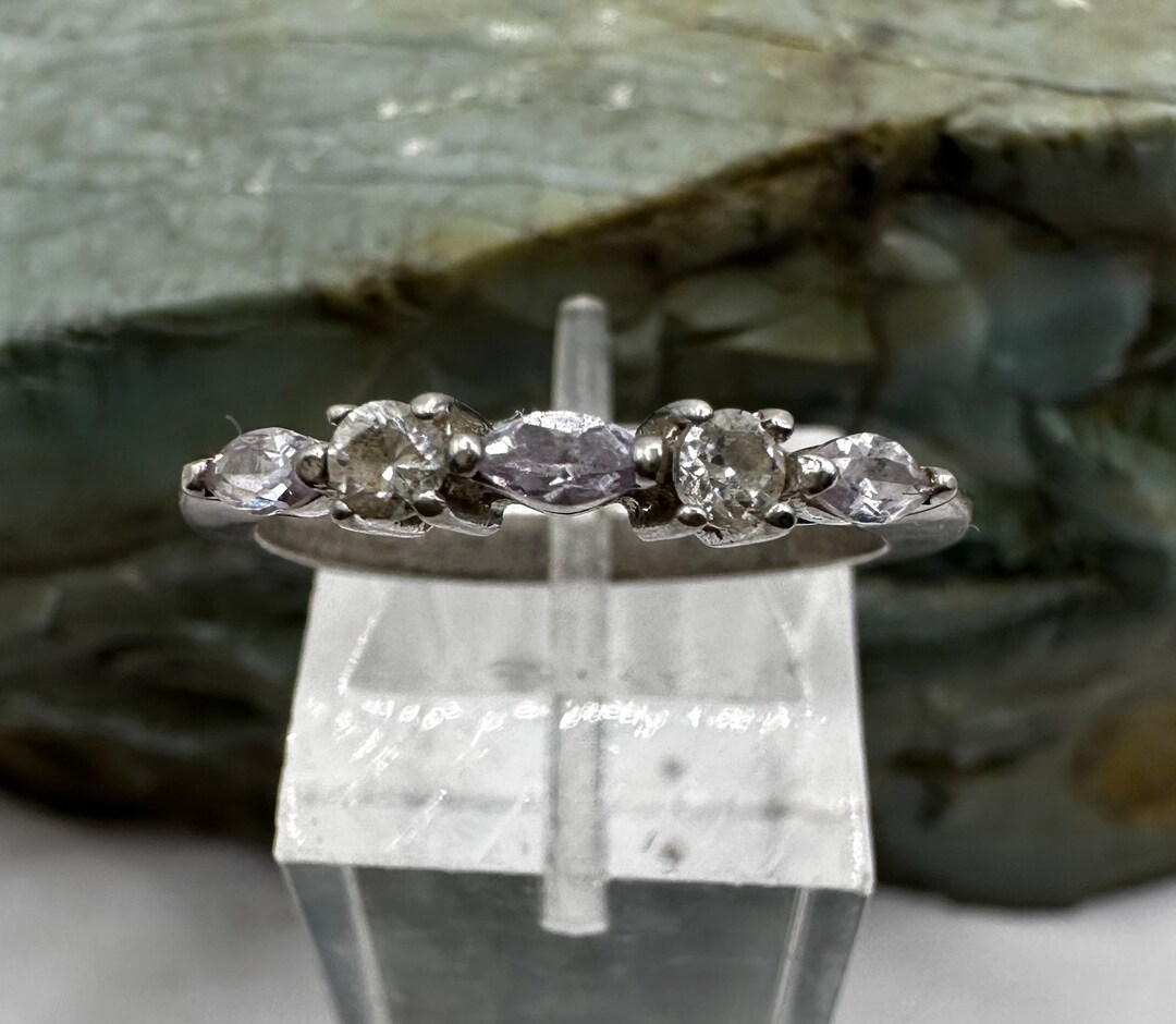 Sterling Silver and Cubic Zirconia Band Ring Sz 6.75 (4963) - Etsy