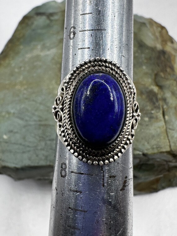 Sterling Silver and Oval Lapis Lazuli Statement R… - image 5