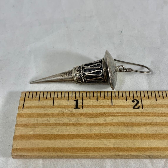 Vintage Handmade Pointed Triangular Sterling Silv… - image 4