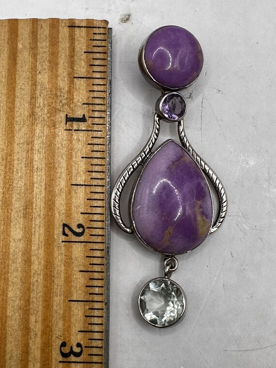 Sterling Silver Phosphoderite Prasiolite and Amet… - image 7