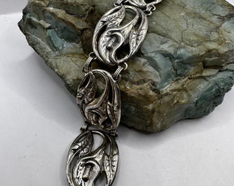 Vintage Sterling Silver Danecraft Repousse Art Nouveau