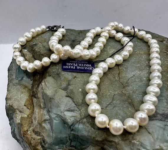 Vintage 6mm Cream Freshwater Pearl Necklace 17" w… - image 2