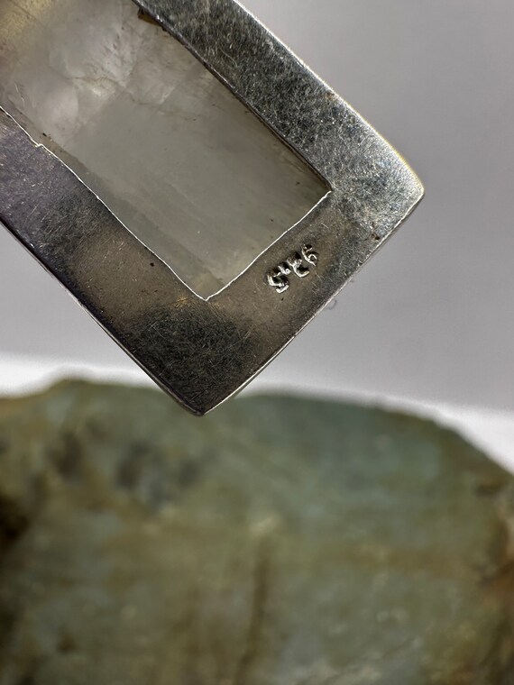 Sterling Silver and Rainbow Moonstone Pendant 1.7… - image 5