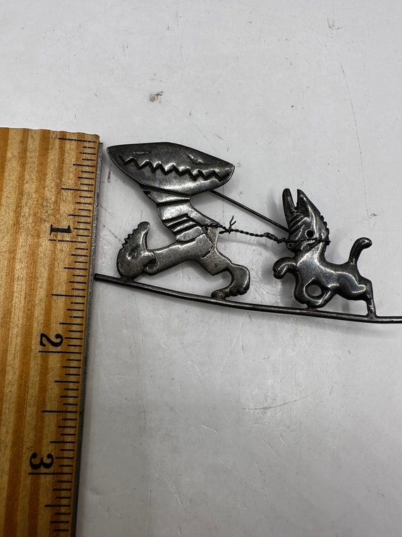 Sterling Silver Boy and Donkey Pin Mexico 1.5" (4… - image 7