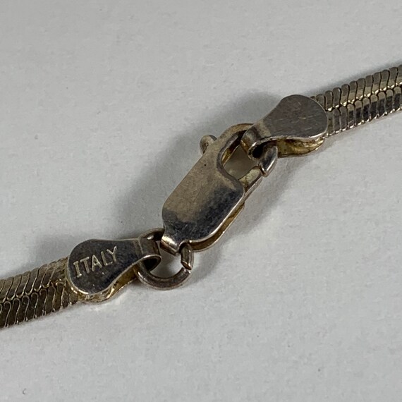 Flat Herringbone Sterling Silver Chain Necklace 18 in… Gem