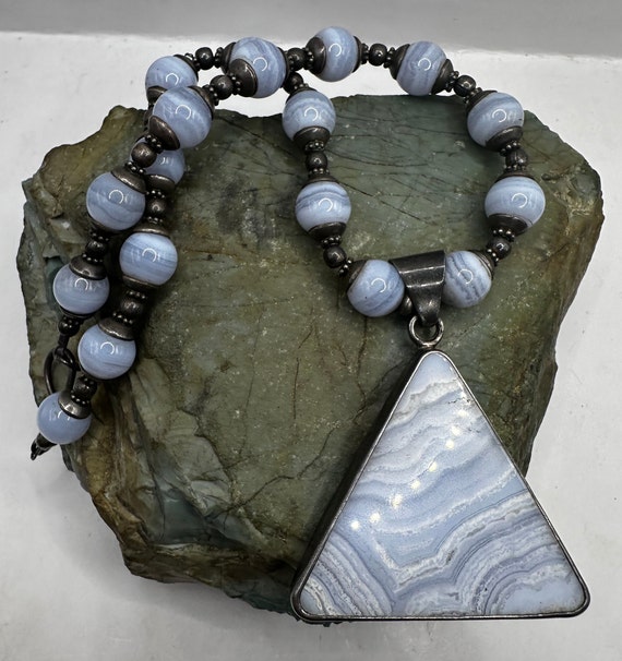 Charles Albert Sterling Silver and Blue Lace Agate