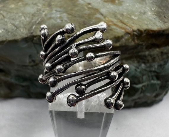 Vintage Sterling Silver Tree Willow Branch Ring S… - image 1