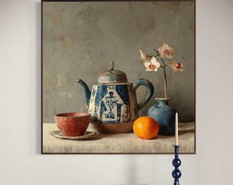 Modern oliestilleven oosters schilderij