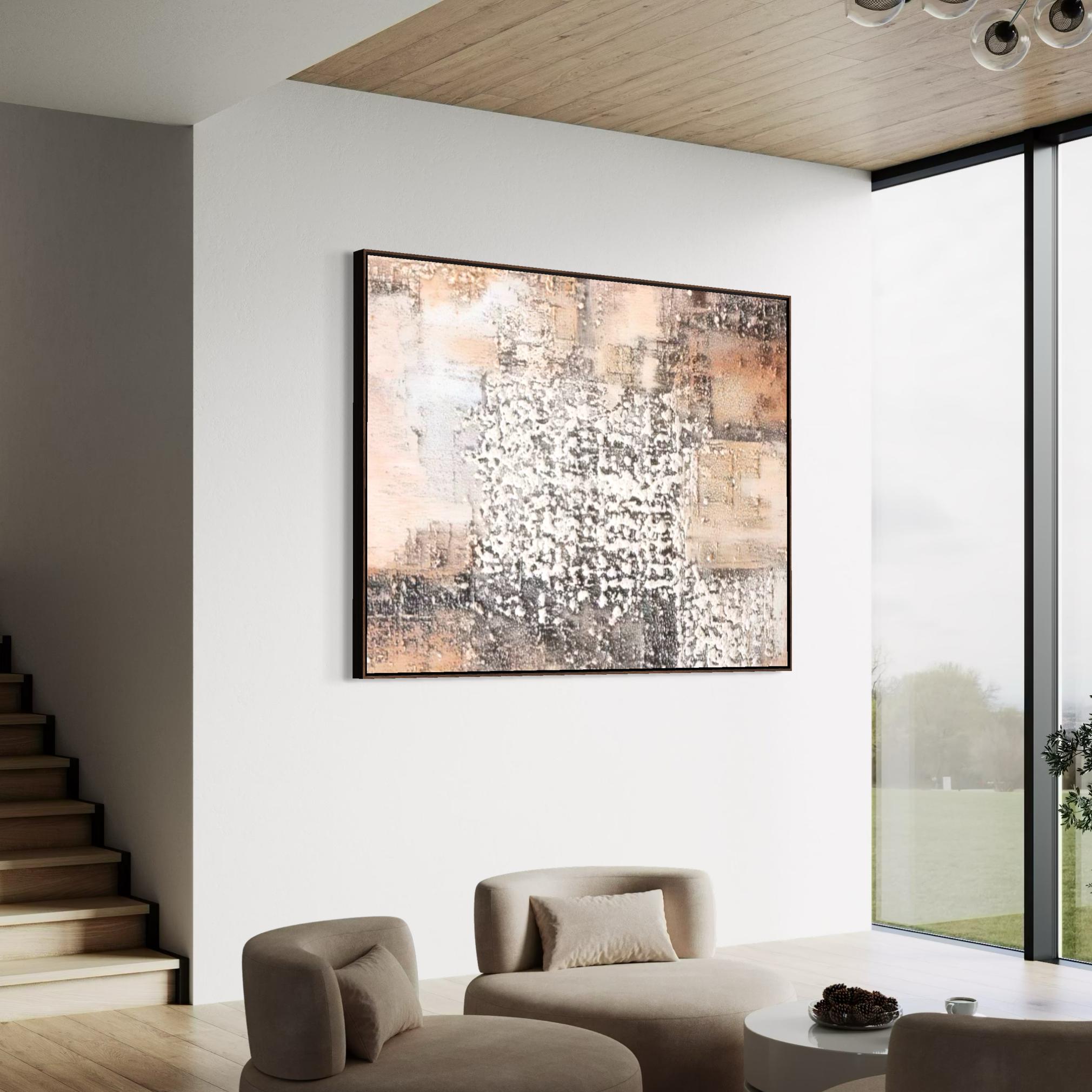 Wabi Sabi Abstract Textured Painting, Beige Japandi Canvas Art - Etsy