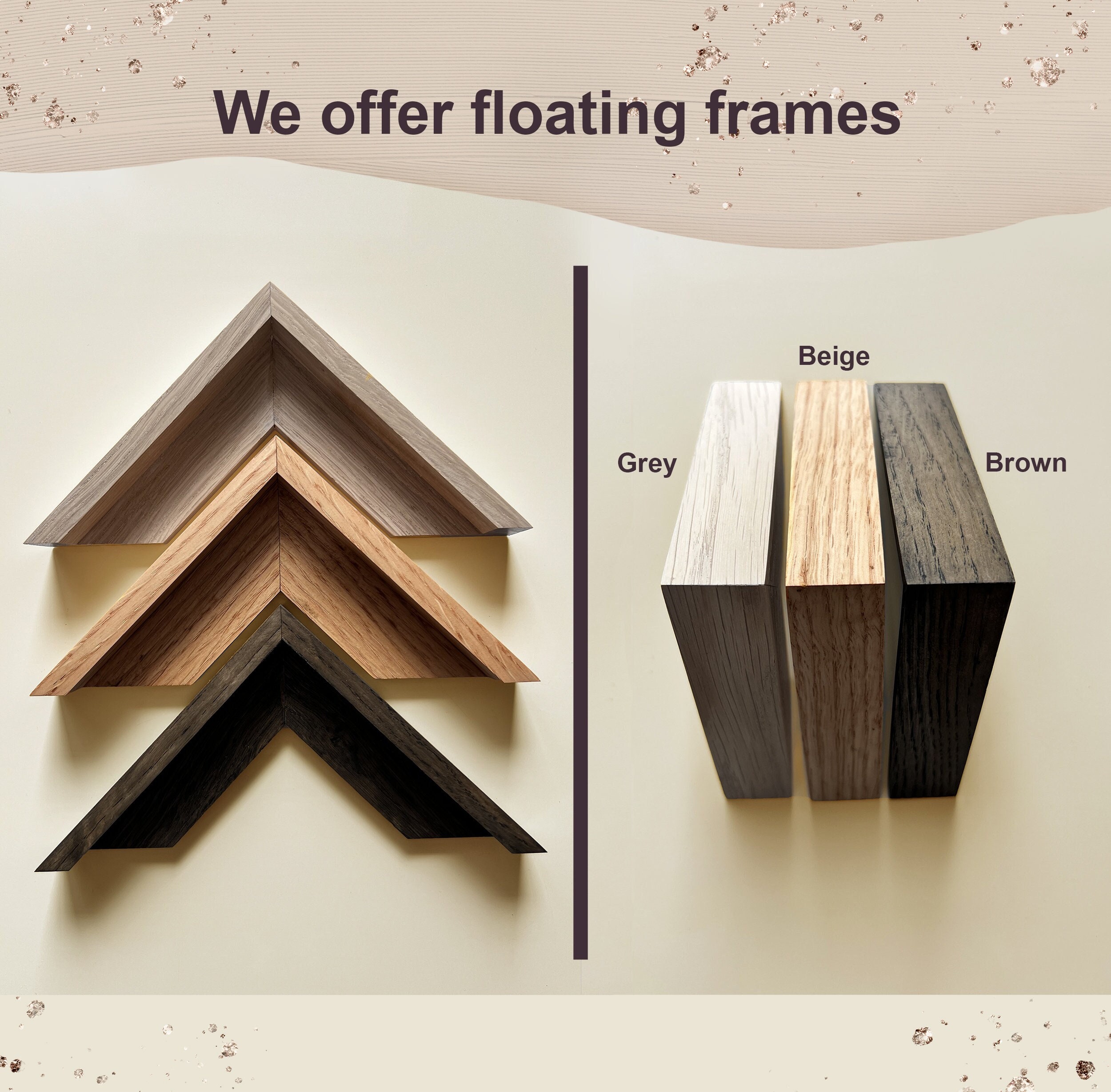 Custom, locally made, solid wood floating frames-Ronei Artist