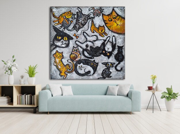 Abstract line art Abstract animal painting Single line | Etsy