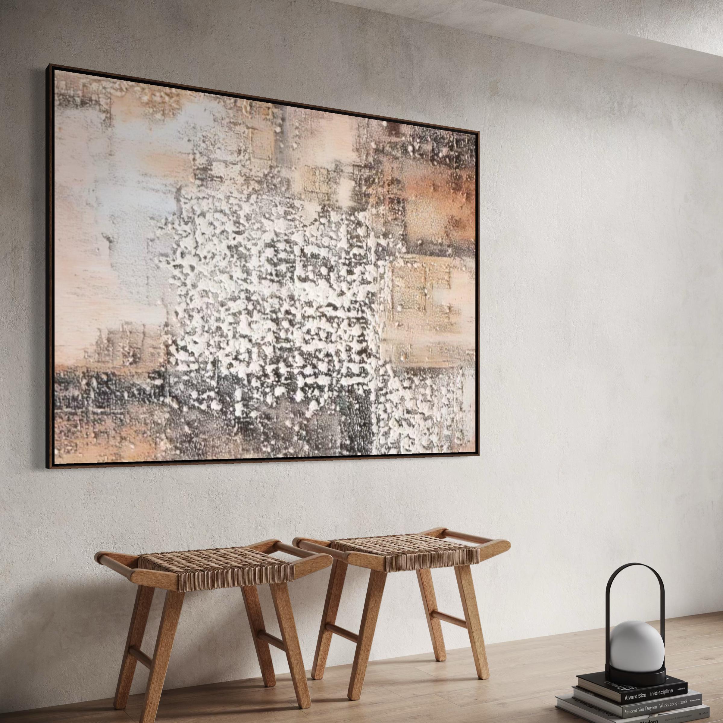 Wabi Sabi Abstract Textured Painting, Beige Japandi Canvas Art - Etsy