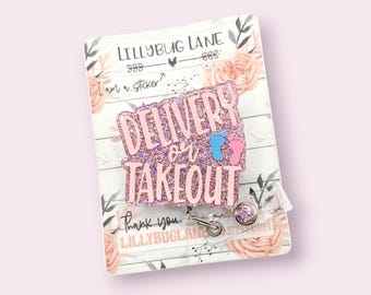 Delivery or Takeout Badge Reel, Funny Labor Nurse Gift, OBGYN Badge Holder