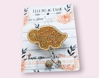 Dinosaur Nugget Badge Reel, Cute ID Holder, Food Badge Pull