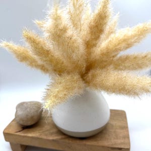 Faux Wheat Bouquet in Ceramic Vase - Earth Tone Rustic Home Decor - Wheat Stems Arrangement - Farmhouse Table Centerpiece