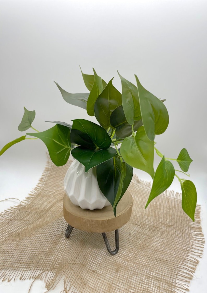 Fake Plants in White Geometric Vase Coffee Table Plant Decor Etsy