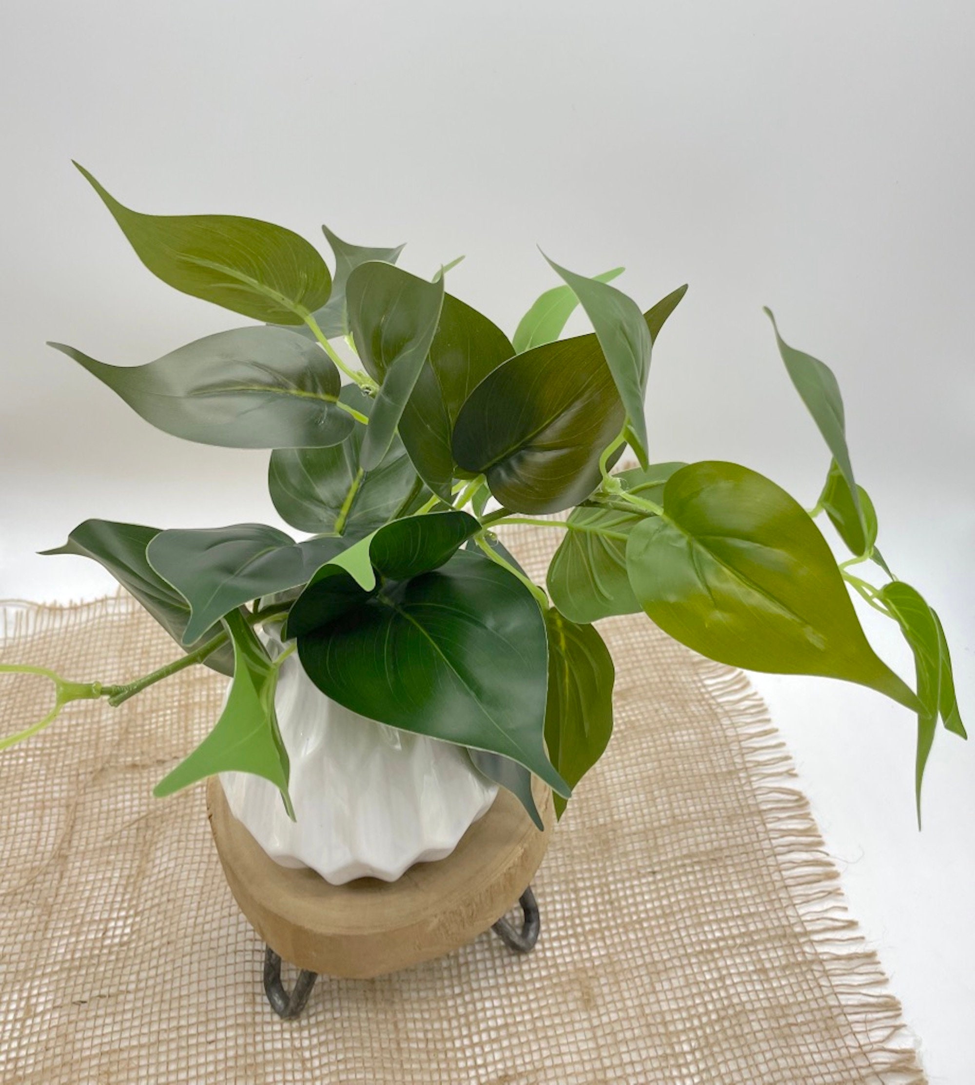 Fake Plants in White Geometric Vase Coffee Table Plant Decor Etsy