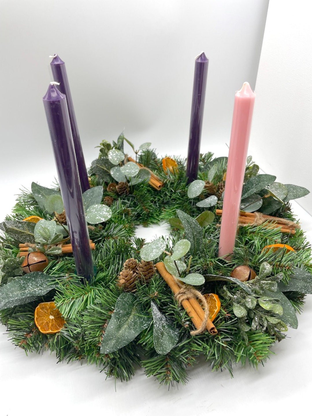 Modern Advent Wreath, Catholic Advent Wreath With Purple Pink Candles