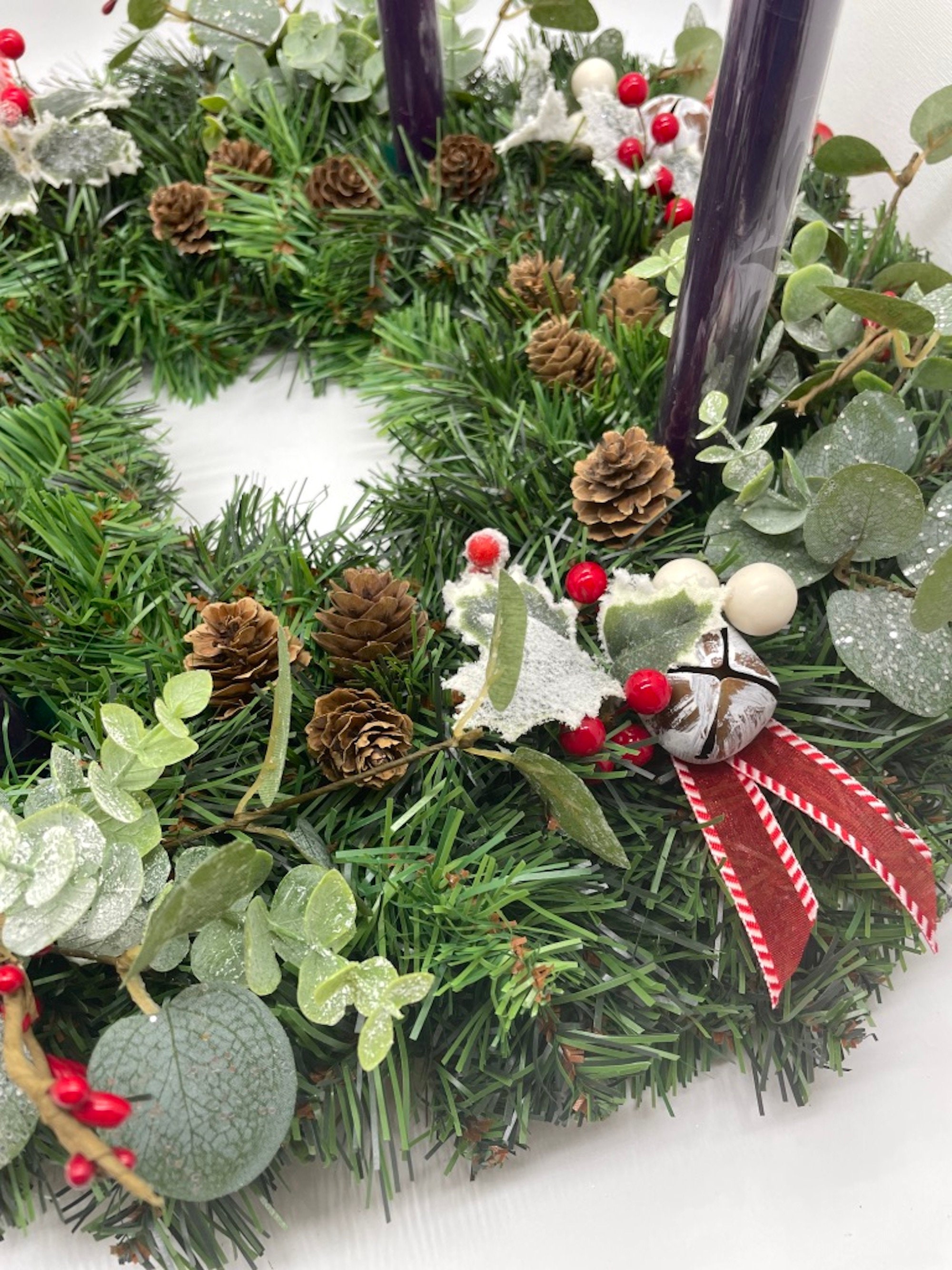 Catholic Advent Wreath With Purple Pink Candles Modern Advent Etsy