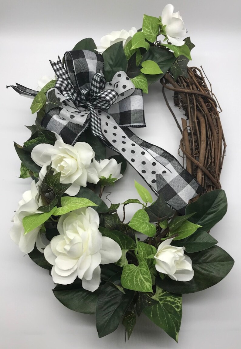 Large Oval Wreath Spring Entryway Wreaths Everyday Front Etsy