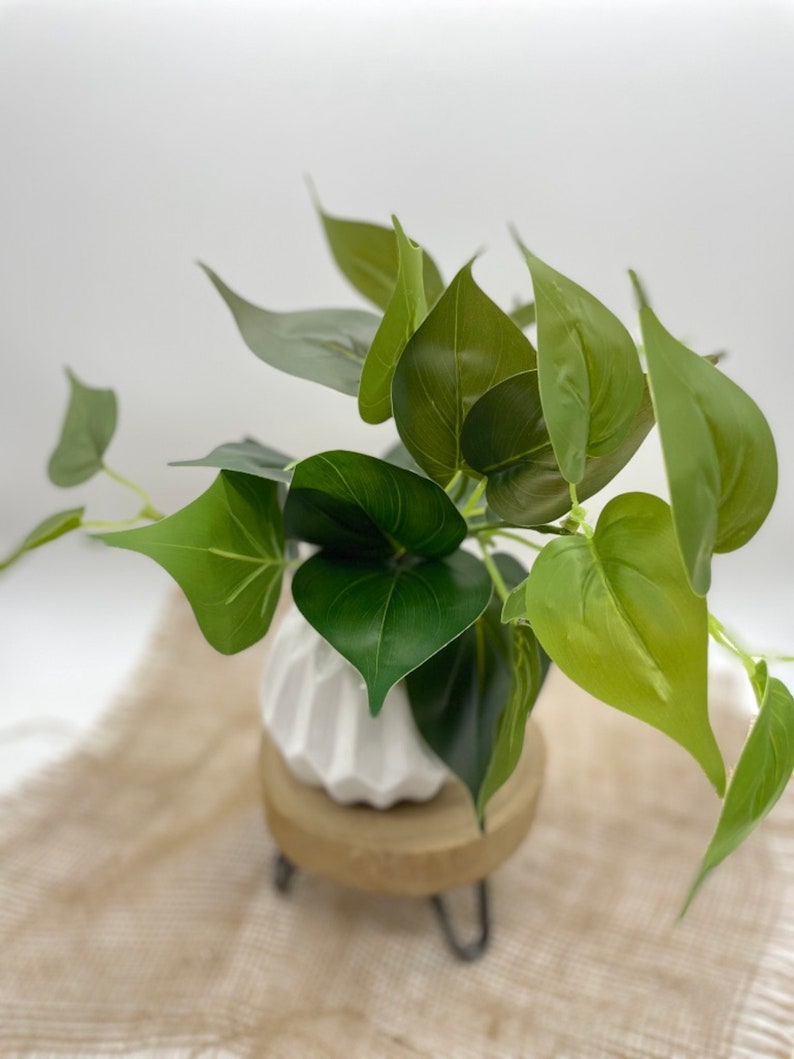 Fake Plants in White Geometric Vase Coffee Table Plant Decor Etsy