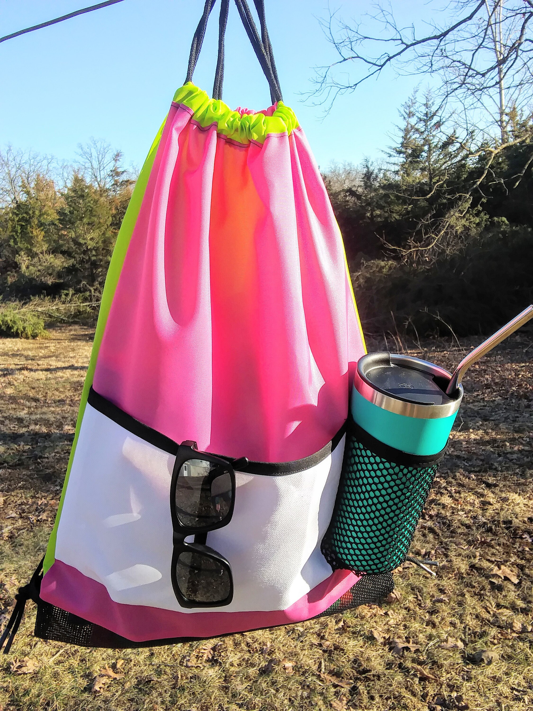 Kid's Drawstring Bag Backpack With Water Bottle Holder PDF Etsy