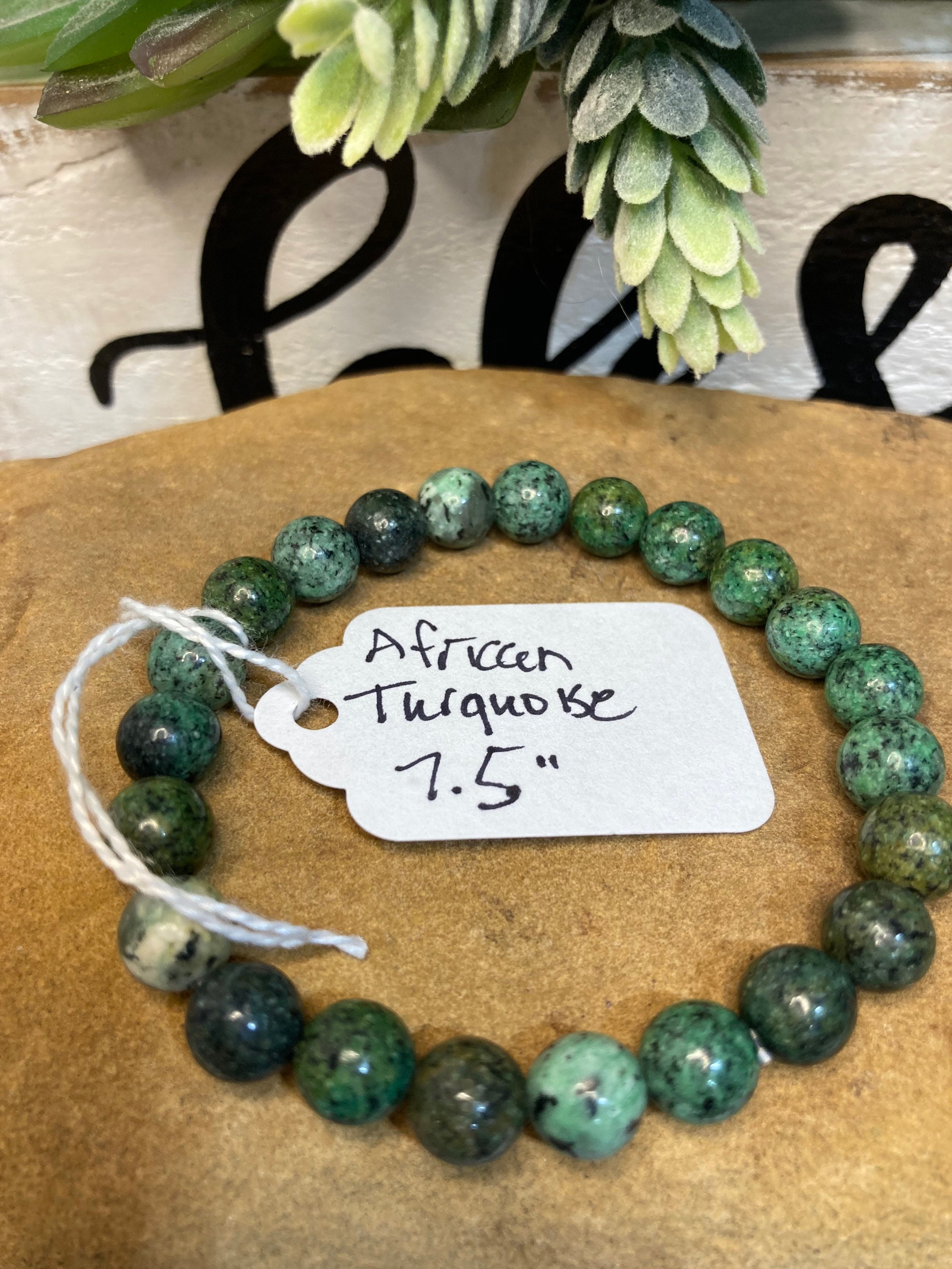 Adjustable African Turquoise & Copper Bead Adjustable Bracelet