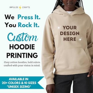 Custom Hoodie with Personalized Design – Custom Text or Logo | Unisex Cozy Hoodie | Personalized Gift | Custom Printed Hoodie