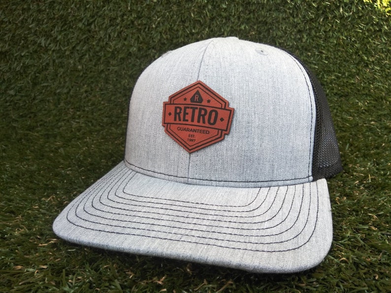 Custom Leather Patch Hats Logo Hats Laser Engraved Leather Etsy