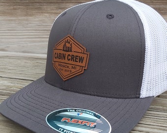 Custom Leather Patch Hats, FLEXFIT, Laser Engraved Leather Patch, FLEX FIT,  Company Logo Hat, Personalized Mens Hats, Leather Patch One Size - Etsy | Flex Caps