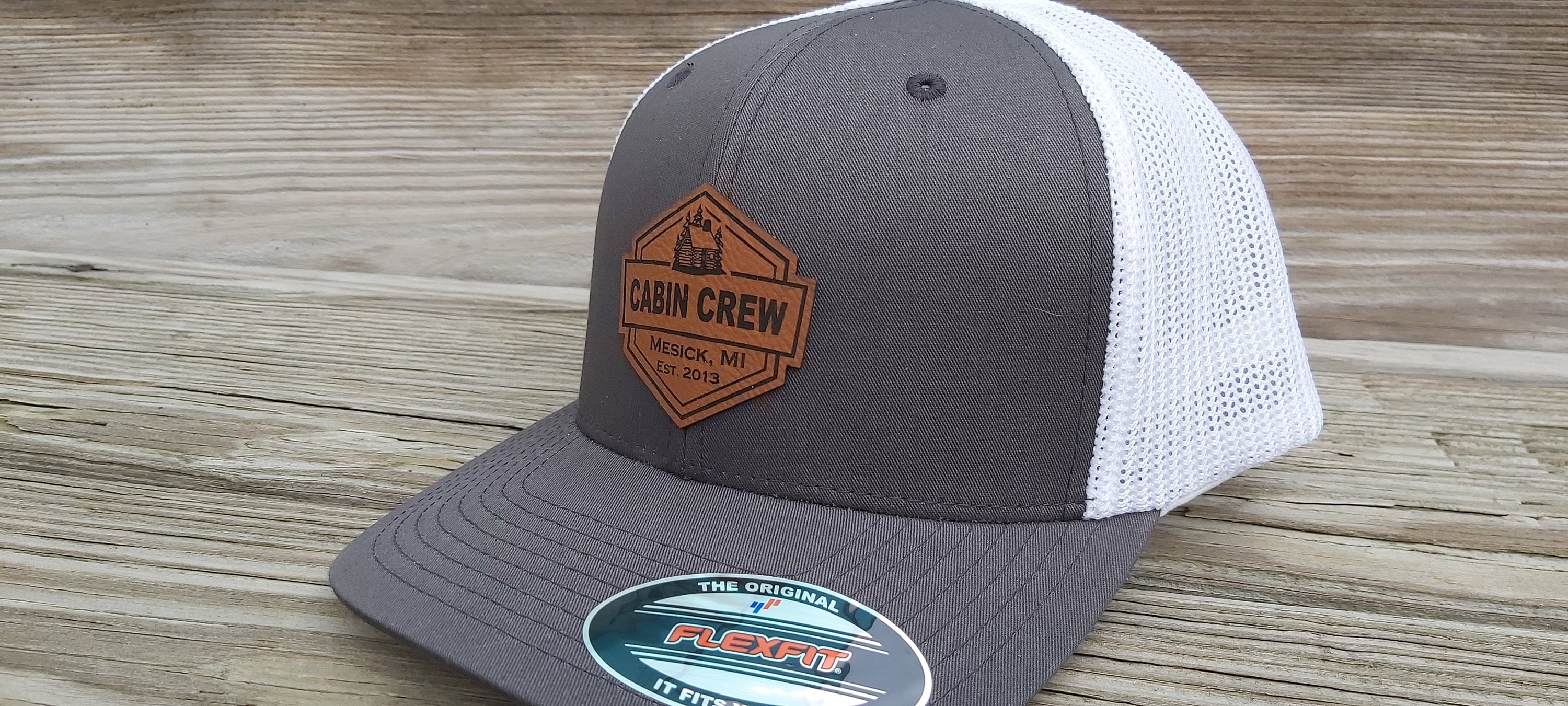 Custom Leather Patch Hats FLEXFIT Laser Engraved Leather Etsy