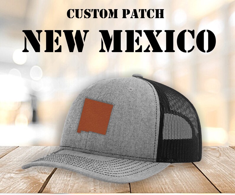 New Mexico Custom Leather Patch Hats Logo Laser - Leather Patch Company New Mexico Custom Leather Patch Hats Logo Laser - Leather Patch Company